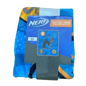 Nerf - Kids Silky Soft Plush Throw Blanket, soft size: 40 x50, Blue, Hasbro